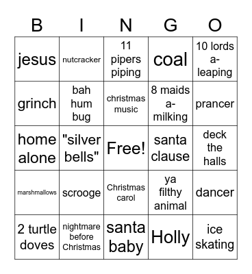 Christmas Bingo Card