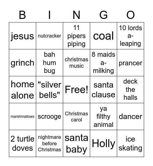 Christmas Bingo Card