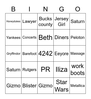 SHINGO Bingo Card