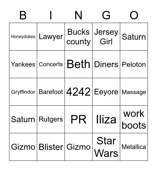 SHINGO Bingo Card