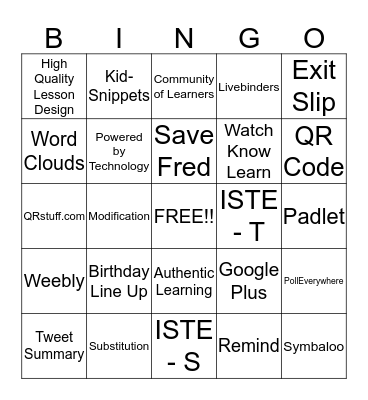 Tech Integration Vocab - 2 Bingo Card
