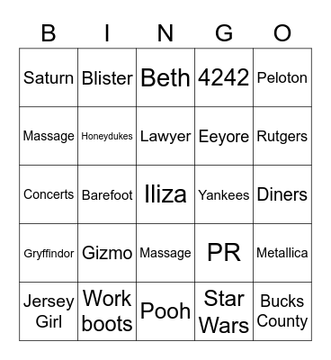 SHINGO Bingo Card