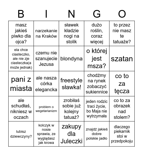 wizyta starych sobańskich Bingo Card
