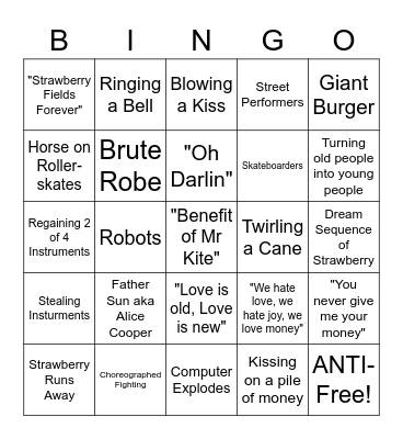 Sgt Pepper's Lonely Heart's Club Band - Round 2 Bingo Card