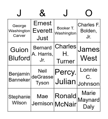 African-American Scientists & Astronauts Bingo Card