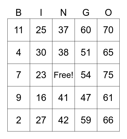Finance & Accounting BINGO Game Bingo Card