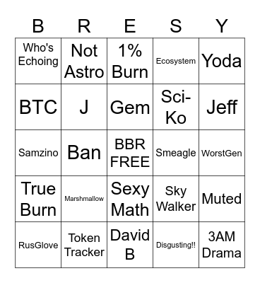 BurnReflect Bingo Card