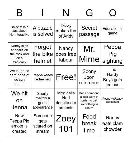 DANGER ON DECEPTION ISLAND Bingo Card