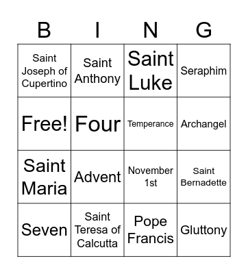 BINGO Card