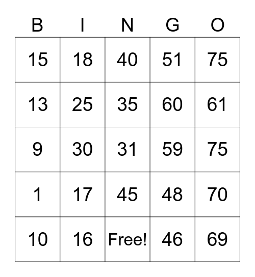 Finance & Accounting BINGO game Bingo Card