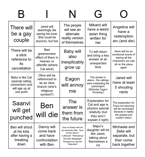 Manifest BINGO Card