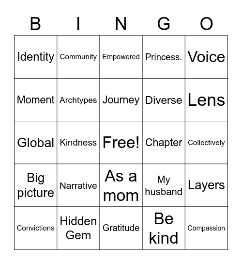 Duchess of Industrial Beige Bingo Card