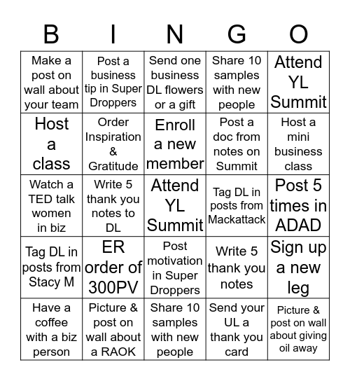 Execs and Silver  Bingo Card