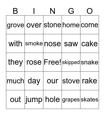 Rose's Birthday Bingo Card