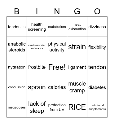 Chapter 4 Bingo Card