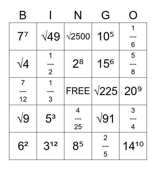 <3 Math Bingo <3 Bingo Card