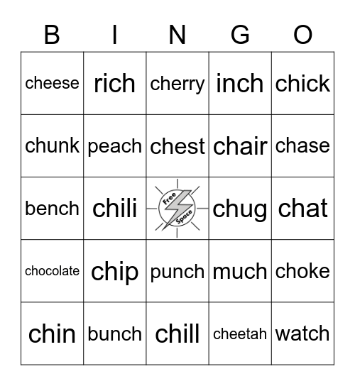 Digraph- ch Bingo Card