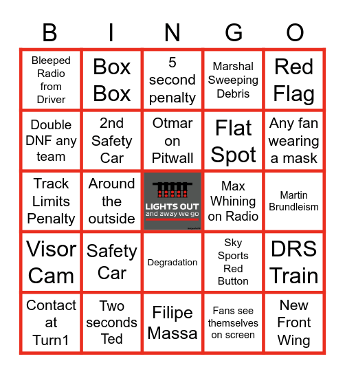 2022 Brazil Grand Prix Bingo Card