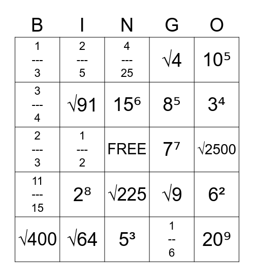 <3 Math Bingo <3 Bingo Card