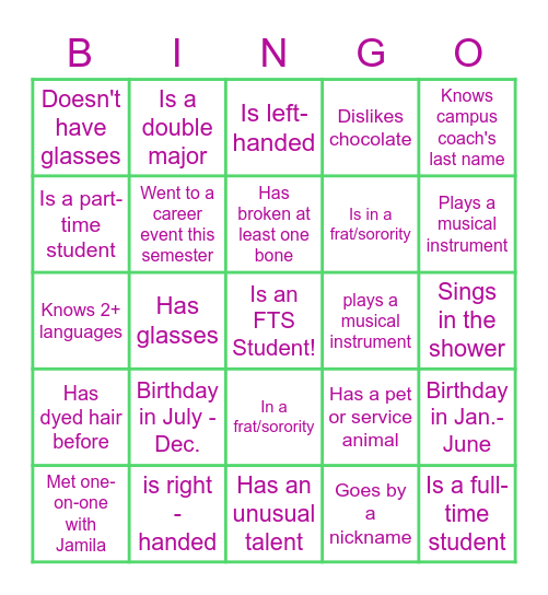 FTS Bingo! Bingo Card