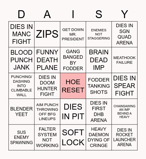 DOOM MEME BINGO Card