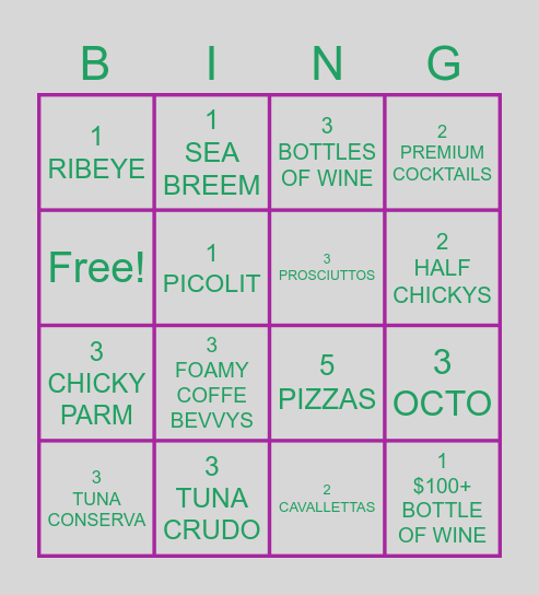 SUNDAY FUNDAY Bingo Card