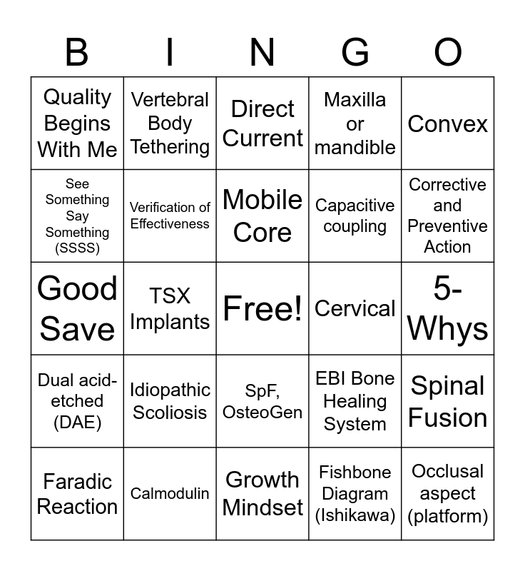 ZV Westminster Quality Week Bingo Card