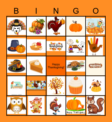 Thanksgiving Bingo Card