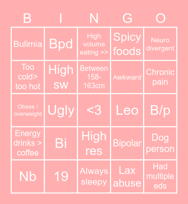 Nicky’s Bingo Card