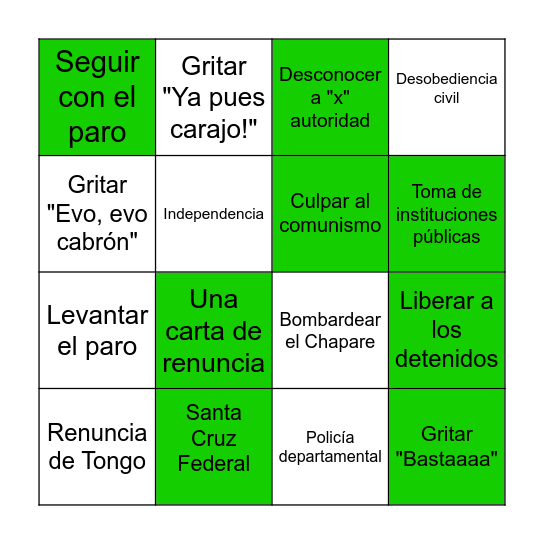 BINGO DEL CABILDO CRUCEÑO Bingo Card