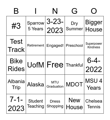 Miller Thanksgiving 2022 Bingo Card