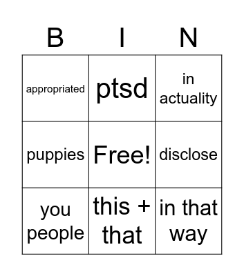 Letiddy Bingo Card