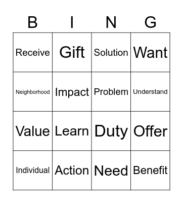 Happy to Help Bingo Card