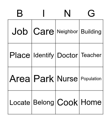 Hello, Neighbor! Bingo Card