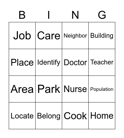 Hello, Neighbor! Bingo Card