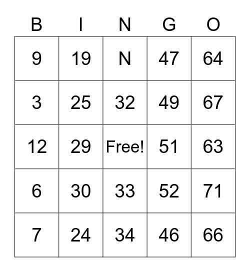 Finance & Accounting BINGO Game Bingo Card