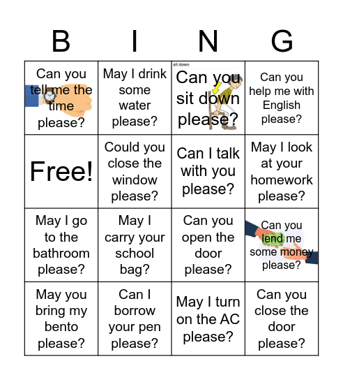 Request bingo Card