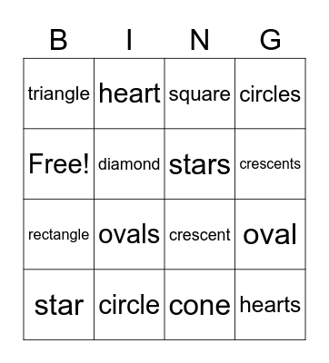 shape Bingo Card