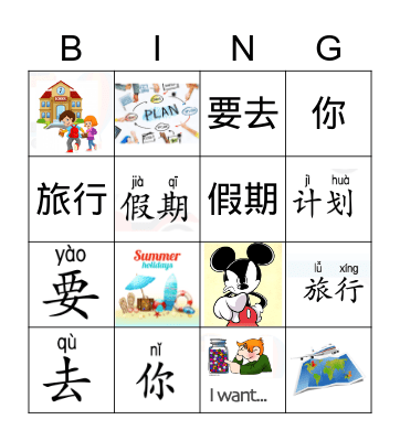 旅行计划1 Bingo Card