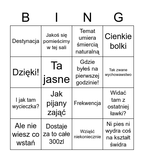 Kufel bingo Card