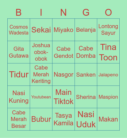 Youngji Board! 🖇 Bingo Card