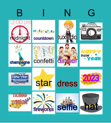 New Year Bingo Card