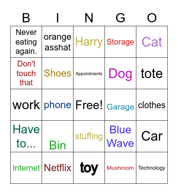 Family Phrases Bingo Card
