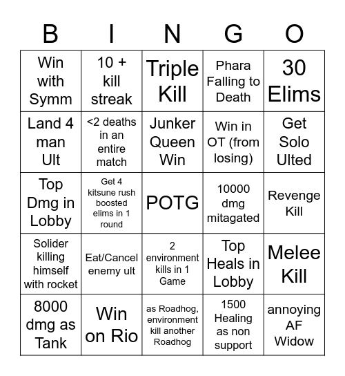 OW2 Bingo Card