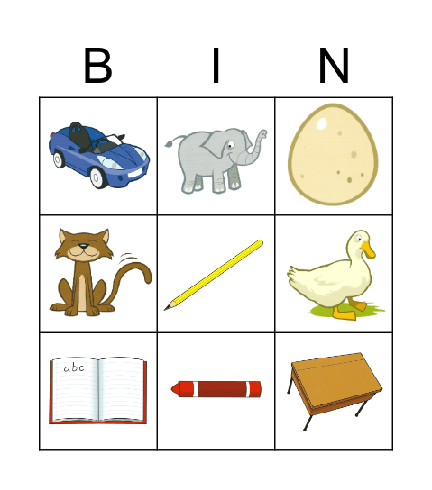 School things Bingo Card