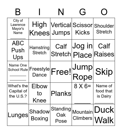 Spark Academy Bingo Challenge Bingo Card