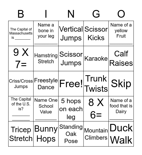 Spark Academy Bingo Challenge Bingo Card