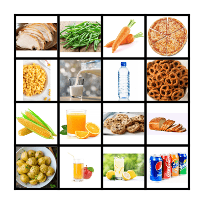 Food and Drinks Bingo Card