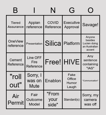 Team Meeting - 21NOV22 Bingo Card