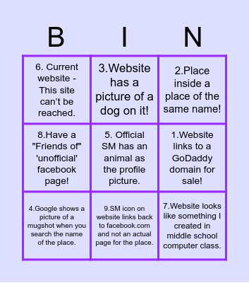 Acquisition Bingo! Bingo Card